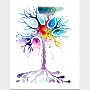 Colorful neuron Posters and Art